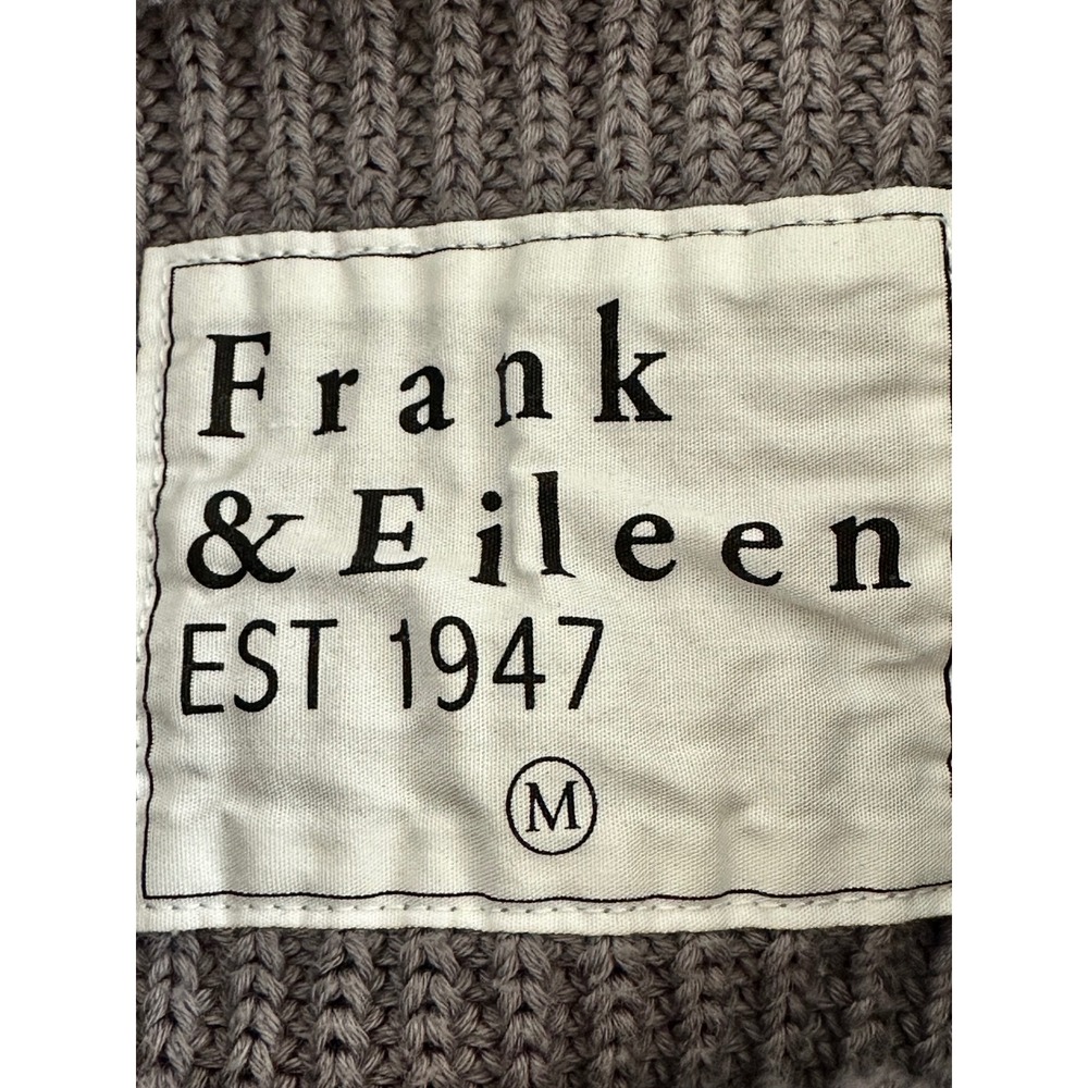 Frank & Eileen Mendocito Classic Pullover Sweater M Grey Cotton Boxy Crew Neck - Picture 6 of 8